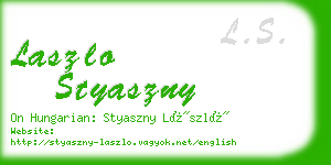 laszlo styaszny business card